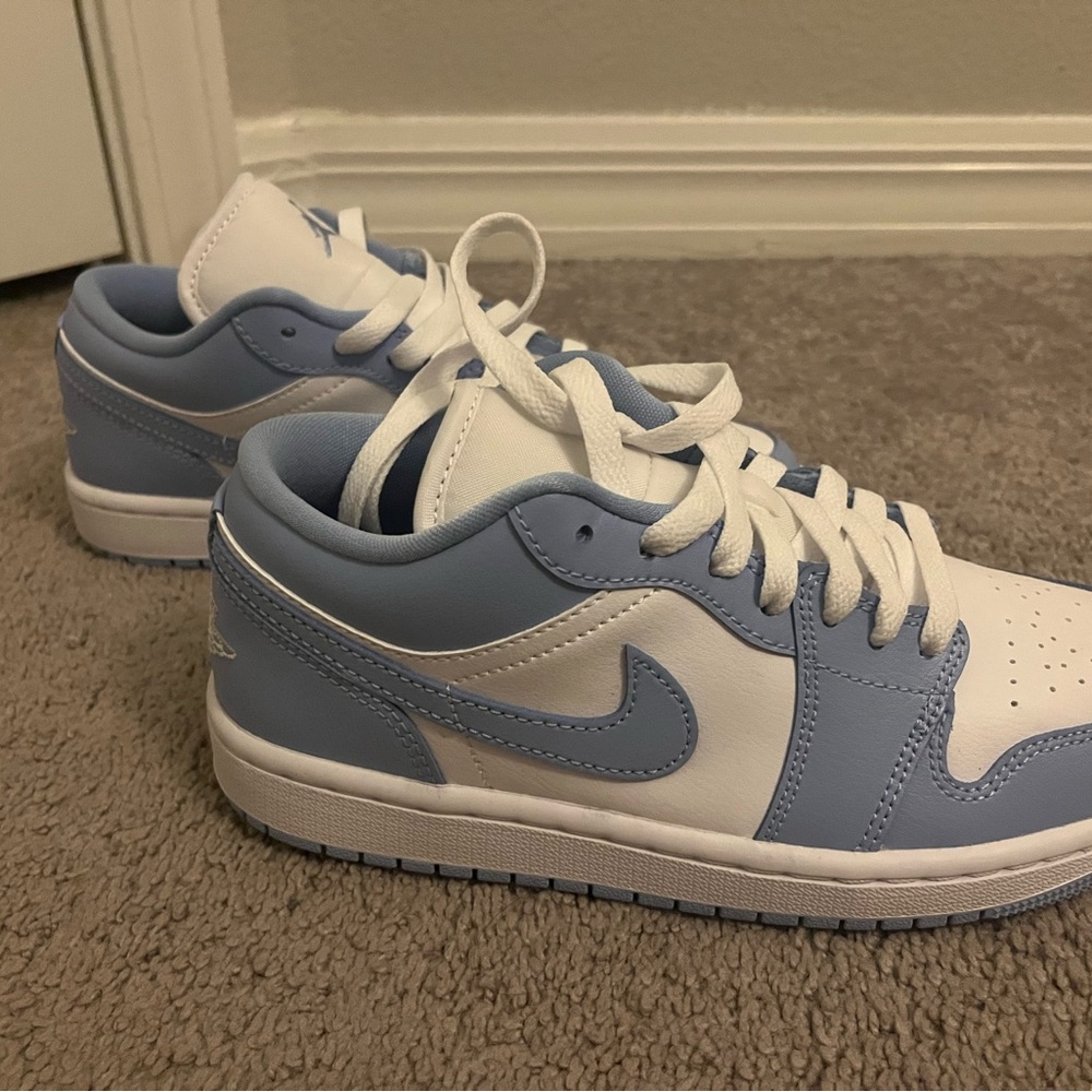 Jordan Women's Sneakers in White and Sky Blue